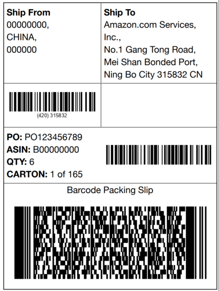 BPS Vendor Central Carton Label